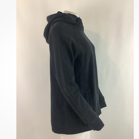 Lululemon Sz 12 Cotton Polyester Pullover Hoodie Black Side Pocket Soft Feel - Picture 2 of 6